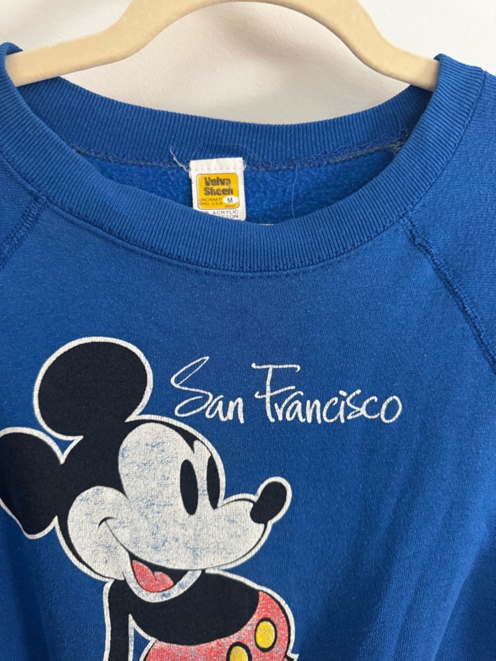 VINTAGE Disney Mickey Mouse San Francisco Sweatshirt - Blue - Picture 6 of 6